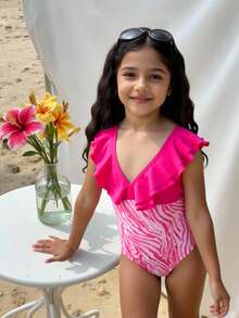 Tween Girls One-Piece Swimsuit, Summer Beach Vacation - Multicolor - View 3