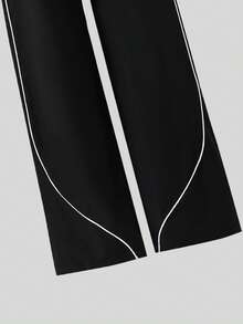 2pcs/Set Star Print Girls Tween Black Tight Fitting Top And Pants Set, Short Sleeve Top, Casual & Comfortable, Suitable For All Seasons, Fashion & Versatile