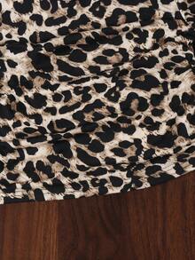 SHEIN Young Girls' Fashionable Fitted Casual Round Neck Ruffle Flare Sleeve Long Sleeve T-Shirt, Suitable For School, Christmas, Halloween, Daily Wear, New Year Party, Autumn/Winter, Matching Sister Outfit - Multicolor - View 4