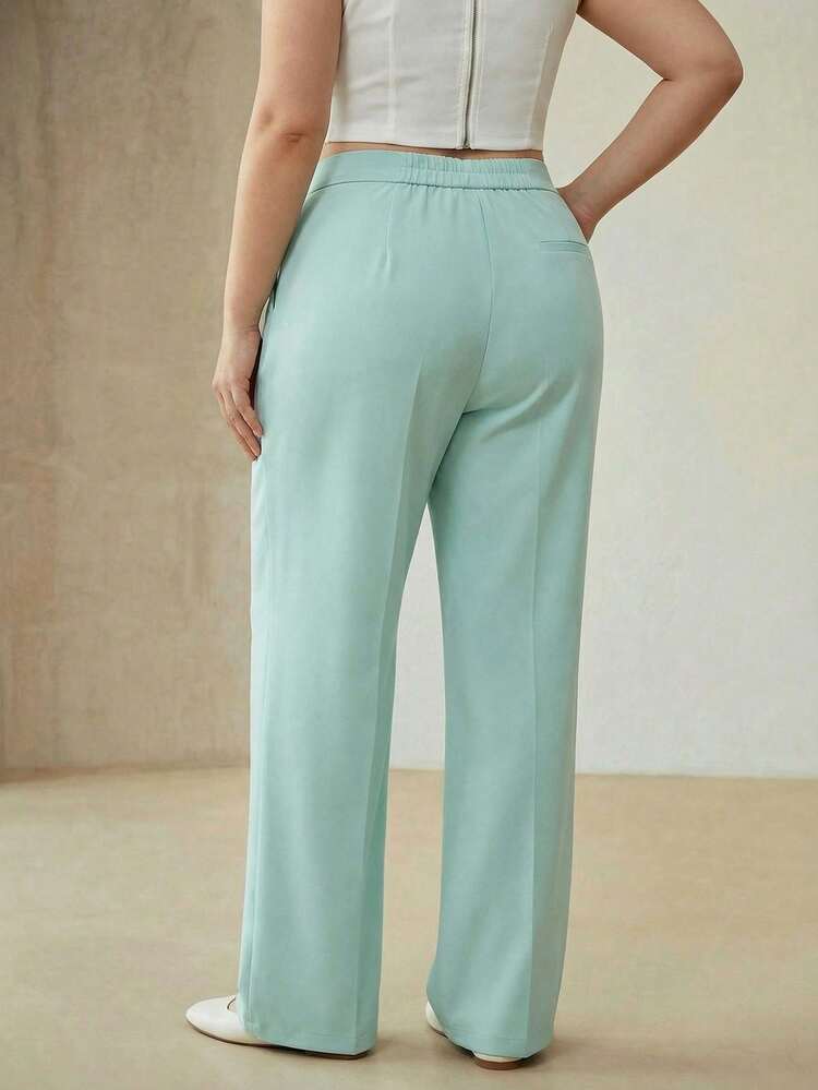 WOMEN'S SEAM FRONT SLANT POCKET WIDE LEG PANTS