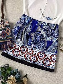 EMERY ROSE 女士休闲印花紧身迷你裙 - 彩色 - 查看 2