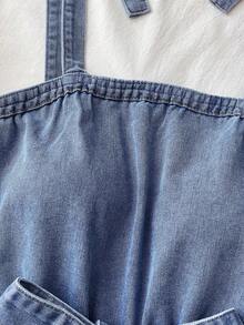 Soleia Women's Casual Vacation Denim Romper - Medium Wash - View 4