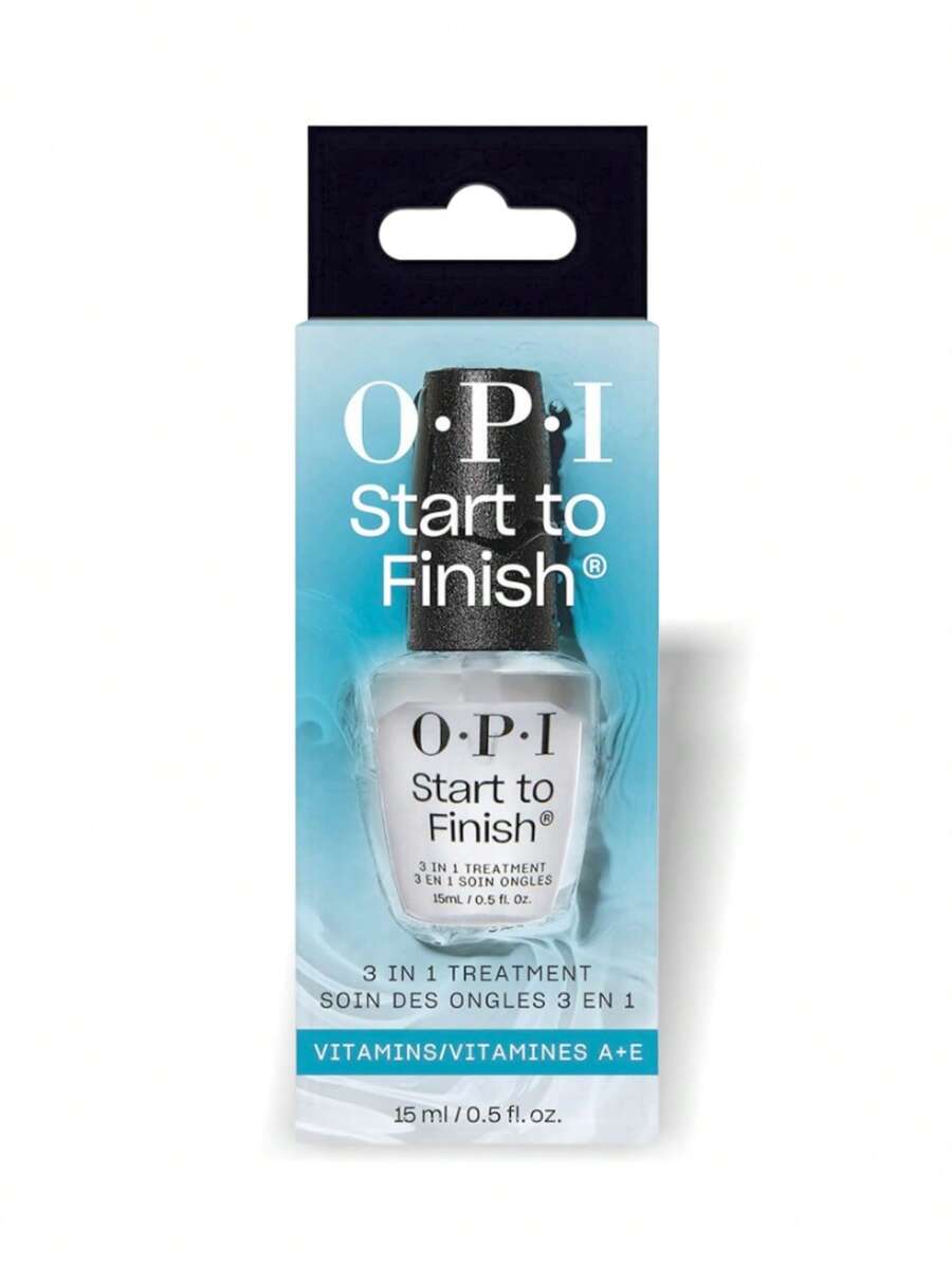 OPI Nail Lacquer Start To Finish 3 In 1 0.5oz/15ml 透明指甲護理液，3合1配方，含維生素A，適合女性居家美甲護理 - Start To Finish - 查看 1