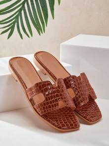 SHUZIA Women's Fashionable Versatile Casual Flat Sandals Summer Shoes Spring Shoes Spring Break Easter Vacation Shoes Casual Shoes Beach Shoes Mother's Day Present Valentine's Day - Chocolate Brown - View 4