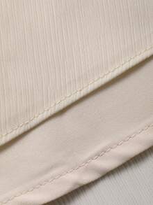 DAZY Women's V-Neck Lace Puff Sleeve Korean Style Lace Ruffle Hem Chiffon Mini Skirt Elegant 2-Piece Set - Apricot - View 3