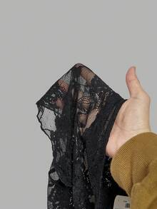 SHEIN MOD 2件組女款黑白蕾絲抹胸修身抽繩下擺開衩抹胸上衣，夏季優雅夜店舞會畢業舞會上衣 - 黑與白 - 查看 11