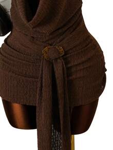 Vaytide Brown Long Sleeve Sexy Slimming Casual Beach Cover-Up, Popular Item For Spring/Summer - Brown - View 8