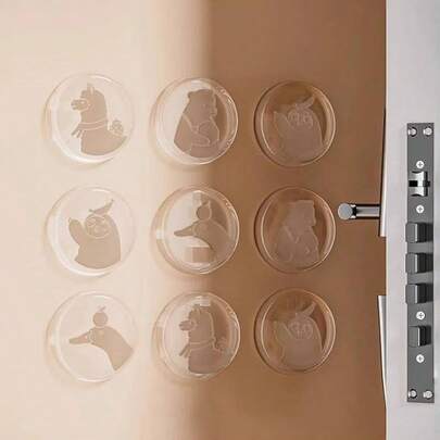 Madebyblanc 1 miếng đệm silicon trong suốt chống va đập cho tay nắm cửa, có họa tiết động vật, dùng cho cửa ra vào, tủ lạnh, tường, chống va chạm. Có 4 kiểu để lựa chọn.