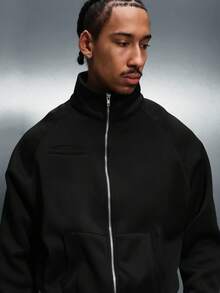 PLAYBOY X SUMWON Black Zip Up Sweatshirt With Large Bunny Graphic Back Print Full Zip Casual Streetwear Jacket