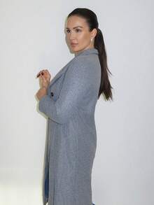 MDEdit 人字紋雙排扣大衣 - 灰色 - 查看 5