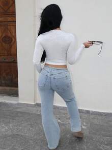 Vassilux 长袖半扣上衣休闲度假机场假日可爱秋季返校秋季冬季圣诞节 - 淺灰色 - 查看 2