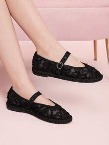 CUCCOO DOLLMOD Casual Commute Minimalist Versatile Comfortable Women Flats Spring Shoes - Black - View 4