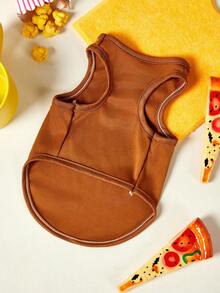 PETSIN 1件印有“LOVE”字母的宠物背心，透气亲肤，咖啡色款 - 咖啡 - 查看 2