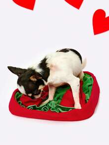 PETSIN 1PC Warm Your Heart Series - Heart-Shaped Rose Flower Element Pet Cat And Dog Small Pet Sniffing Mat Slow Food Puzzle Toy - Multicolor - View 10