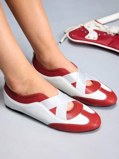 CUCCOO GRLICON Women's Casual Versatile Criss-Cross Strap Flat Loafers