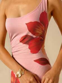 CAJUNI Tropical Vacation Light Pink Flower Mesh Dress - Pink - View 5