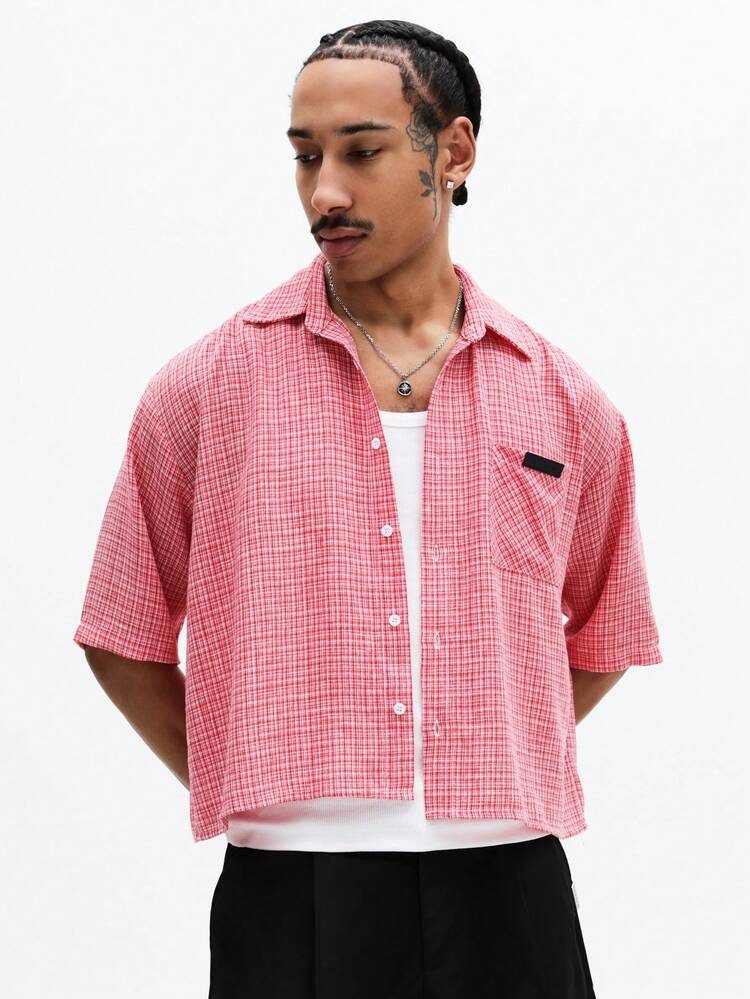 Plaid Short Sleeve Button Down Shirt