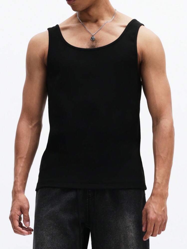 Sleeveless Tank Top With Crew Neckline