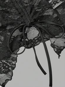 SHEIN MOD 2件組女款黑白蕾絲抹胸修身抽繩下擺開衩抹胸上衣，夏季優雅夜店舞會畢業舞會上衣 - 黑與白 - 查看 10