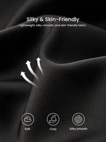 LUVLETTE 女士性感丝滑缎面奢华蕾丝边黑色V领吊带背心和短裤轻盈家居服睡衣套装情人节礼物 - 黑色 - 查看 8