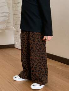 DAZY Toddler Boys' Casual Leopard Print Loose Fit Bottoms - Coffee Brown - View 4