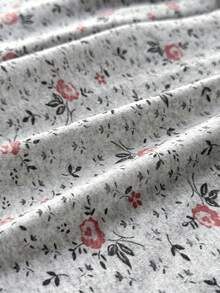 EURMUSE Cotton Women Grey With Floral Pattern Long Pants Homewear Comfort Casual Homewear Lounge Bottoms - Grey - View 5