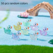 闪光迷你树脂鸭 散装迷你鸭 恶作剧隐藏微型角色 小型树脂动物 DIY项目 花园游戏屋（黄色） - 閃光迷你樹脂鴨子 - 查看 11