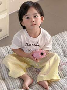 DAZY Toddler Boys' Cartoon Puppy Print Crew Neck 2 Pieces Pajama Set