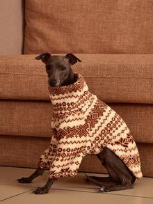 PETSIN Pawparrel 1pc Pet Autumn/Winter Double Sided Plush Elastic Comfortable Warm Fabric High Neck Dog Sweatshirt - Multicolor - View 4