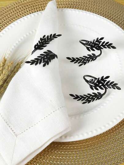 2/4/6/8pcs Harvest Wheat Napkin Rings, For Home Kitchen Dining Room Hotel Decoration, Farmhouse, Picnics, Family Gatherings, Holidays, Weddings, Natural Country Style Napkin Holders