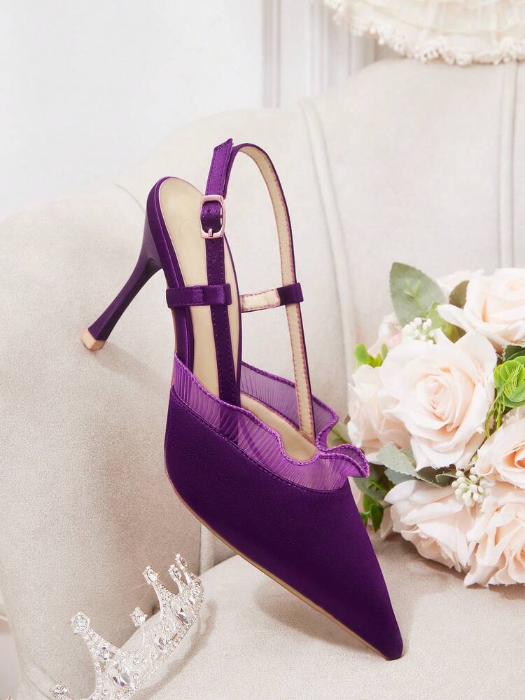 CUCCOO HITCHD Women's Pointed Toe Buckle Design Fashionable High Heels, Versatile For Daily Wear Wedding Shoes Summer Shoes Bride Shoes