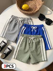 Playful Pals 3件套男婴休闲彩色纯色运动短裤，夏季 - 彩色 - 查看 6