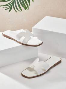SHUZIA 女士舒适日常夏季度假休闲平底凉鞋 - 白色 - 查看 3