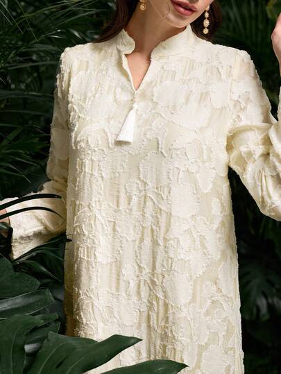 Al Najma Elegant Vacation Travel Turkish Style Solid Color  Fashion New Jacquard Stylish Long Robe