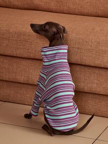 PETSIN Pawparrel Striped Long Sleeve Warm And Comfortable Sweatshirt, Autumn/Spring