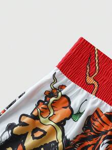 ROMWE MEN Anime 男士虎纹拳击短裤 - 彩色 - 查看 4