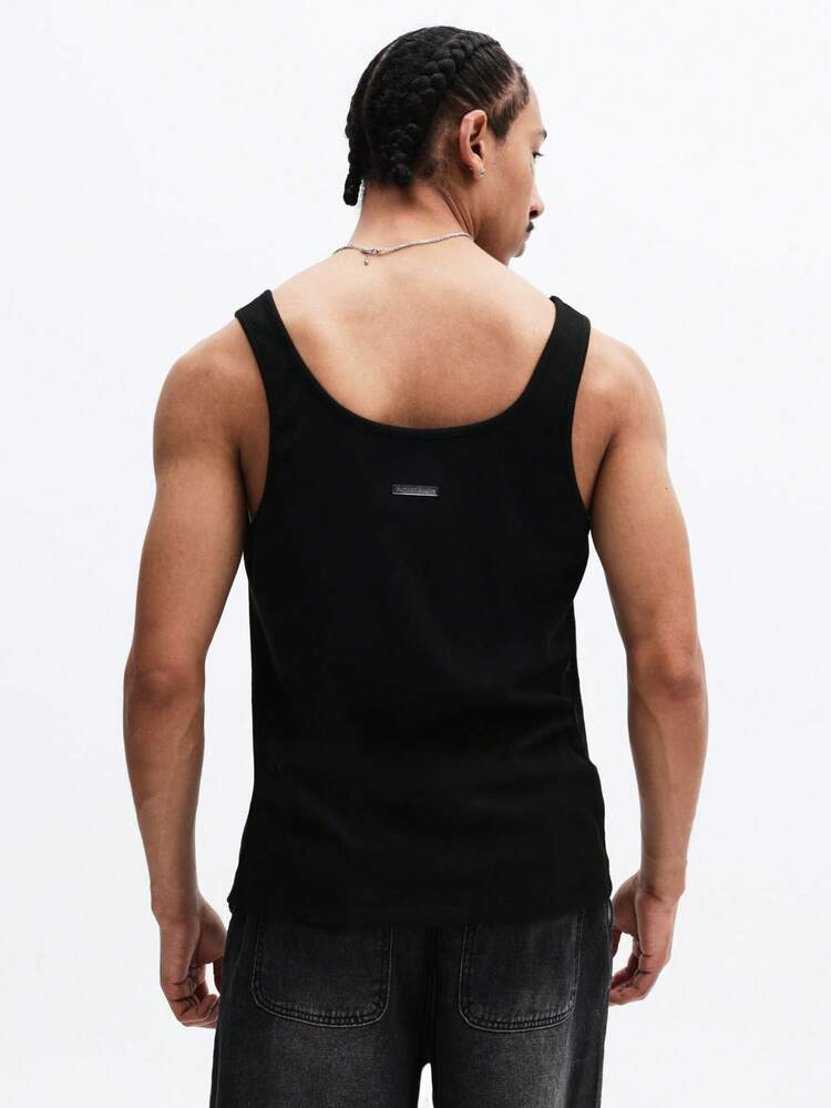 Sleeveless Tank Top With Crew Neckline