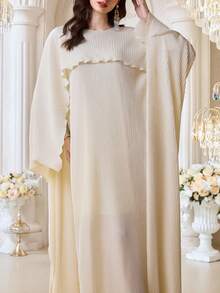 Modelyn Modest & Elegant Women's Turkish Abaya Cloak - Apricot - View 5