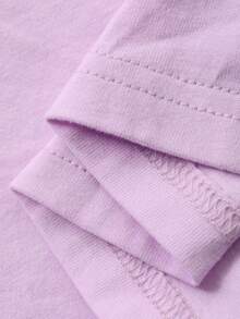 DAZY Women's Casual Frill Trim Fitted T-Shirt, Stylish For Dates, Spring/Summer - Purple - View 8