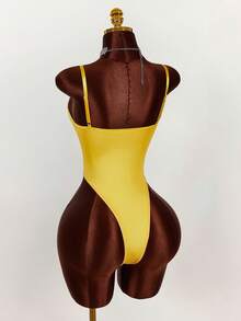 Amplova Women's Sexy Mesh Patchwork Sling Bodysuit, Summer