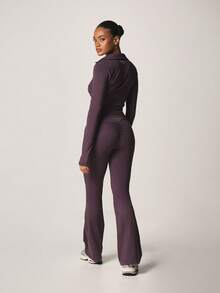 MISSGUIDED 翻领长袖喇叭裤运动上衣套装两件套连帽运动服