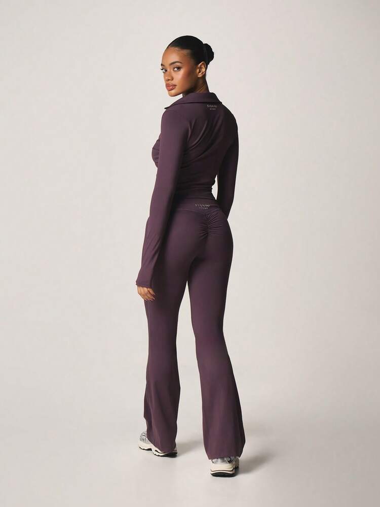 MISSGUIDED Collared Long Sleeve Active Top With Flares Co-Ord Set Two Piece Outfit Hooded Tracksuit