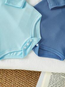 SHEIN Playful Pals 5件套男女宝宝多色长袖连体衣，适合日常穿着、外出、居家、度假、聚会，适合春、夏、秋季，男女宝宝轻薄长袖T恤，中性婴儿服装，男女宝宝套装，新生儿服装 - 彩色 - 查看 5