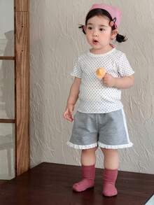 DAZY Toddler Girls' Casual Striped Shorts - Grey - View 5