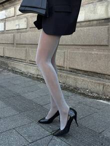 DAZY 女士时尚性感闪亮网纱打底裤 Y2k