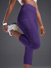 Powerista Women's Solid Color Casual & Sports Leggings - Purple - View 5