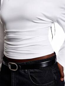 LYSMO Áo tank top hai dây màu trơn dáng rộng mùa hè cho nữ, có đệm ngực, kiểu dáng Y2K. - trắng - Xem 7