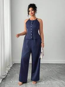 Elenzga 大码西装套装 - 藍色 - 查看 3