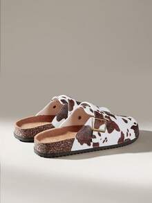 Solecia 女士时尚厚底拖鞋，圆头方扣，搭配鞋履 - 摩卡棕 - 查看 4