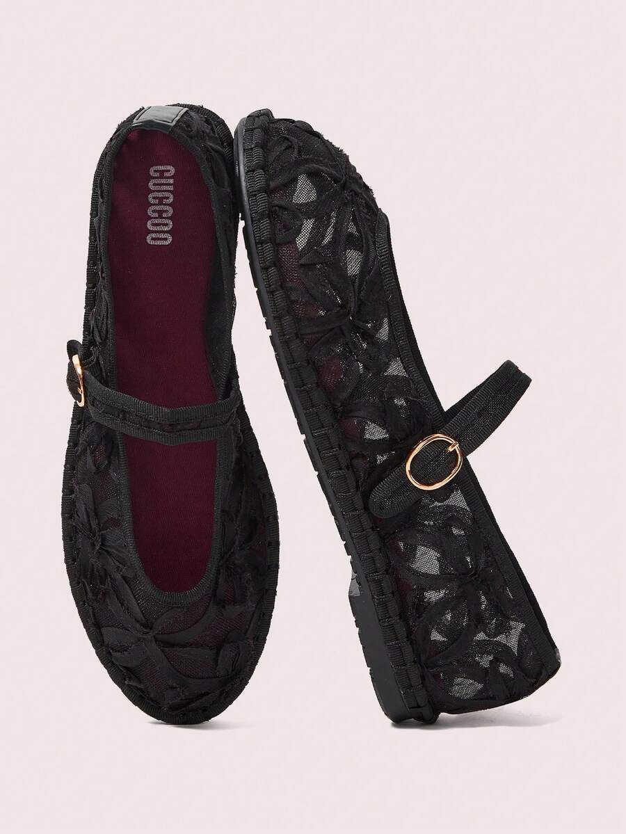 CUCCOO DOLLMOD Casual Commute Minimalist Versatile Comfortable Women Flats Spring Shoes - Black - View 1